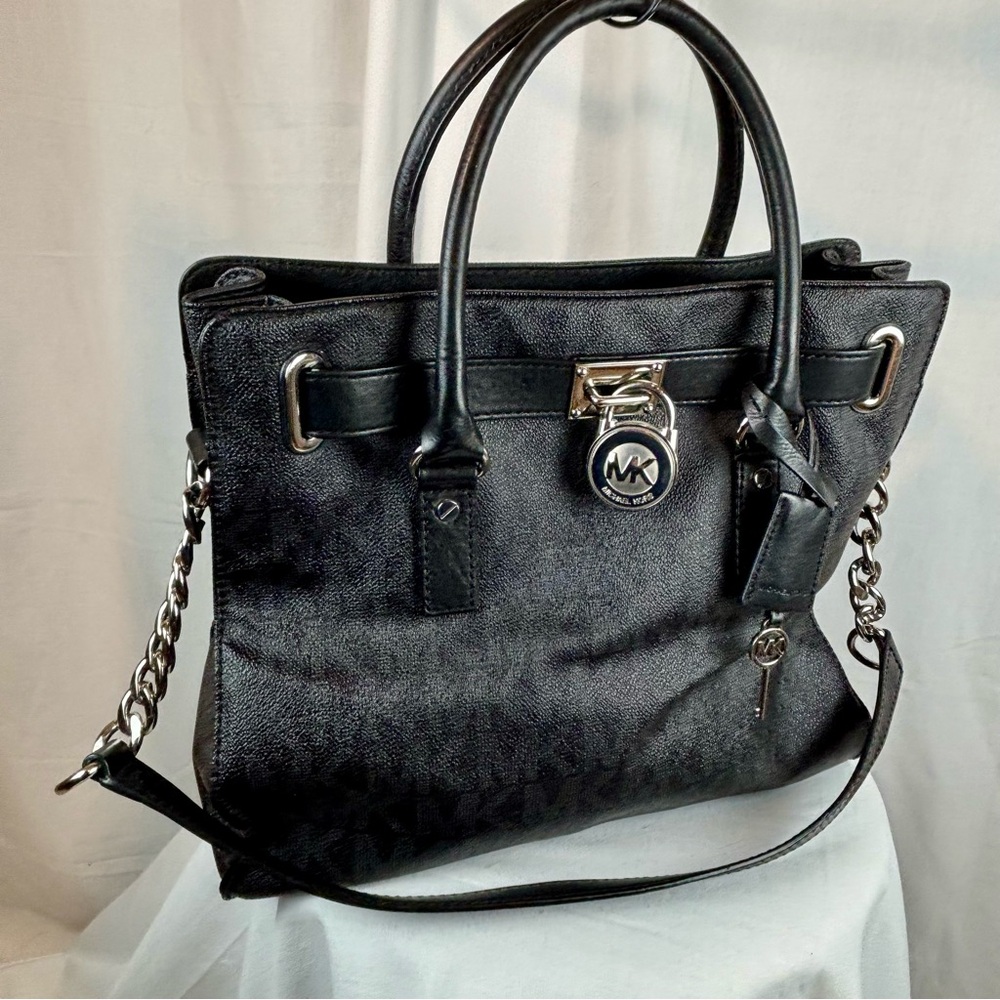 Michael Kors Hamilton Satchel in black saffiano leather - Picture 3 of 14